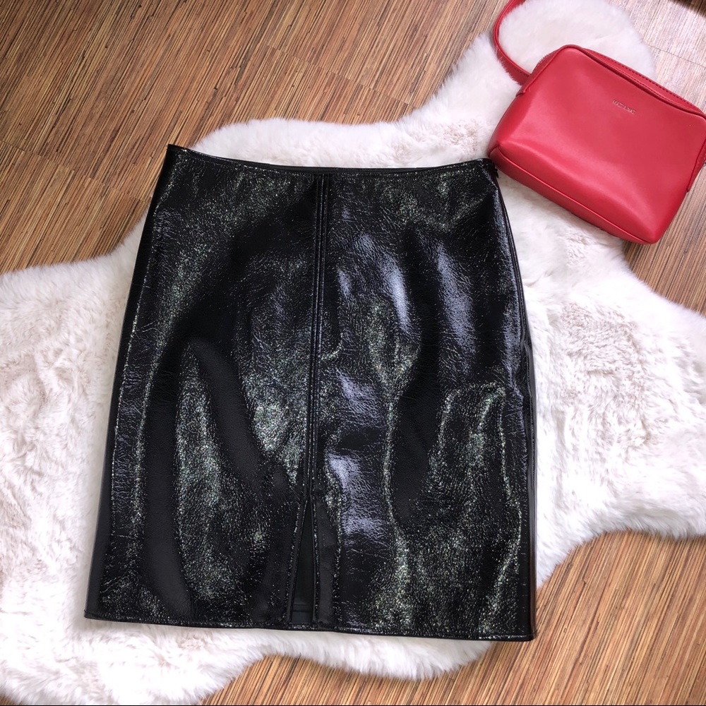 SIMONS | SHINY FAUX LEATHER SKIRT